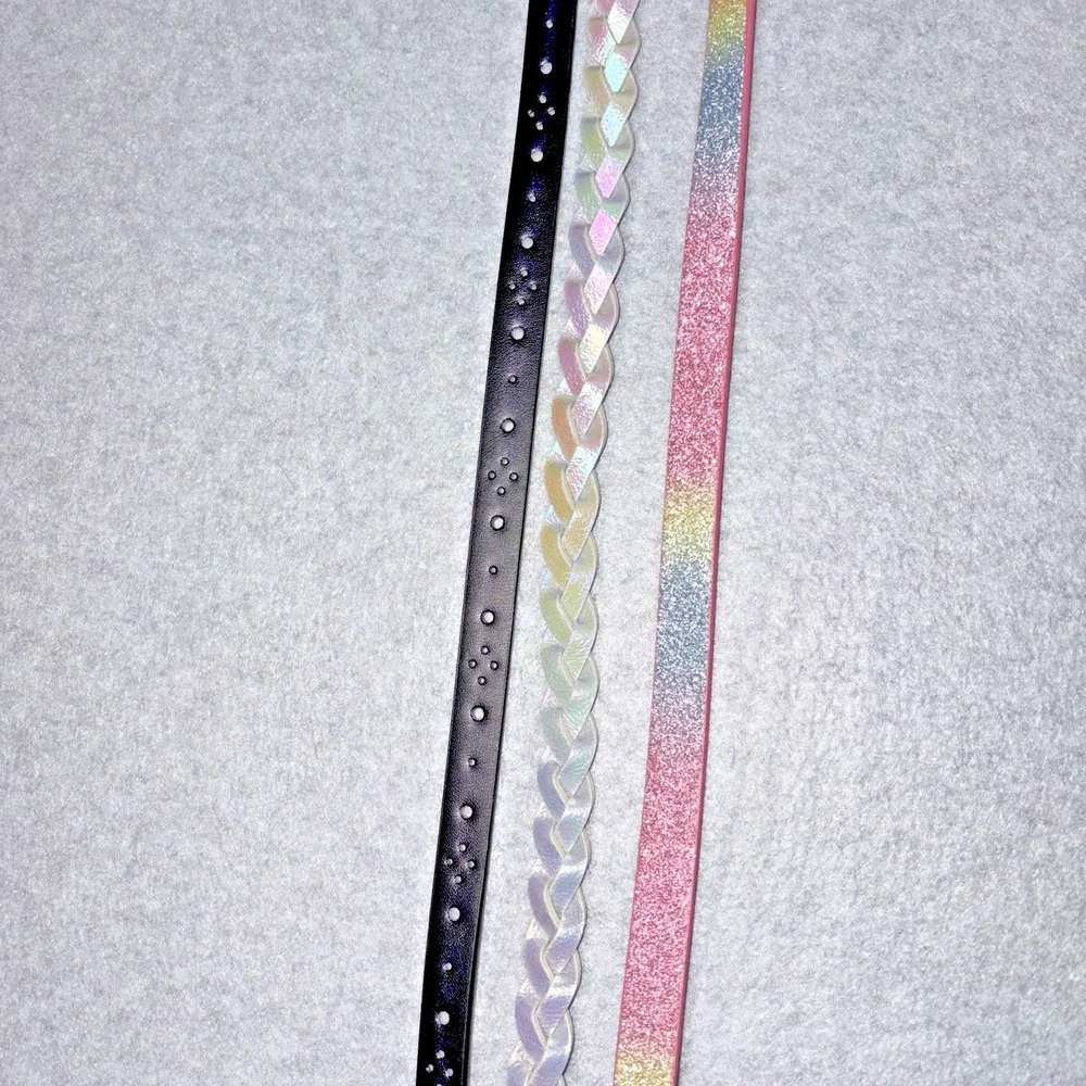 Cat & Jack Girls' 3pk Rainbow Belt Set - Size Medium
